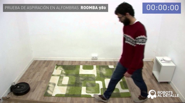 Prueba de aspiración en alfombras iRobot Roomba 980